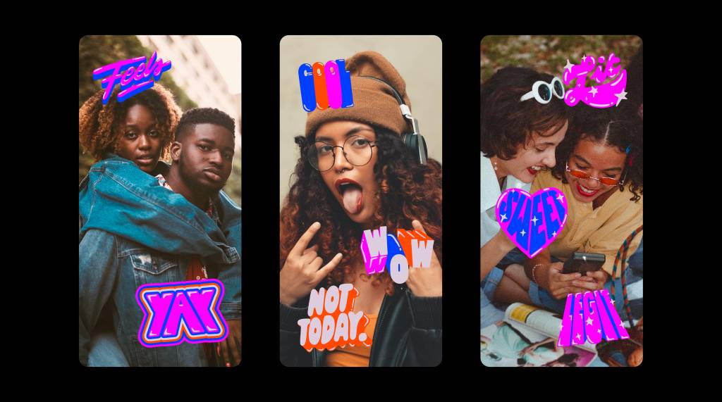Stickers do stories do Instagram com aplicações de letterings de Lebassis com termos LGBTQIA+ –