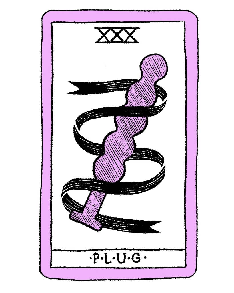 ilustração de cartas de tarot com plugs anais